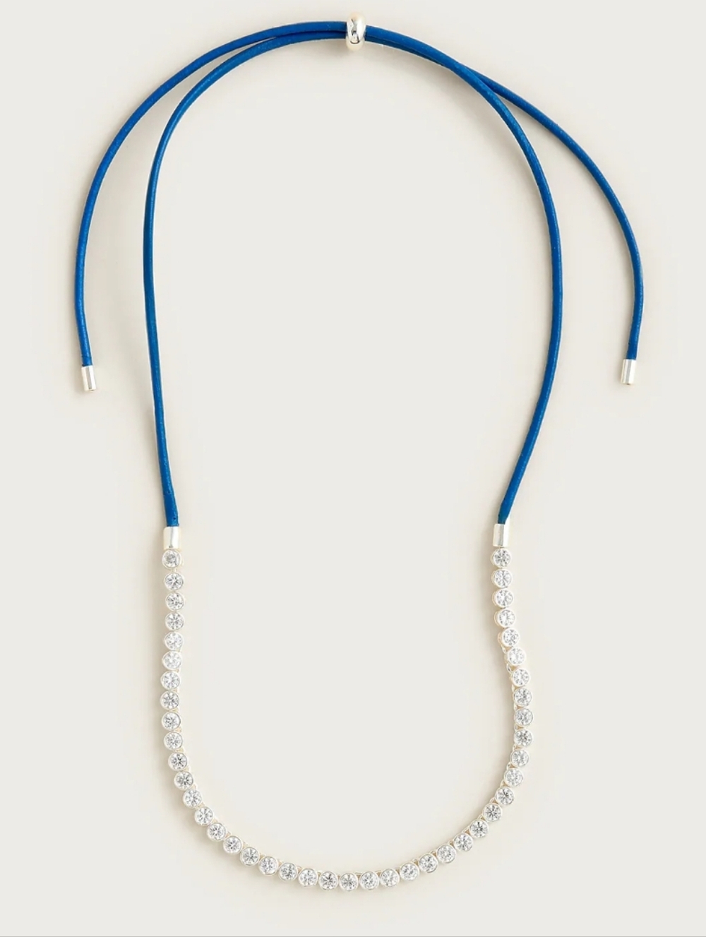 J Crew Adjustable Bezel Set Tennis Necklace